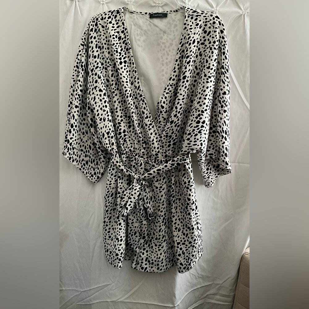 Black and White Leopard Romper